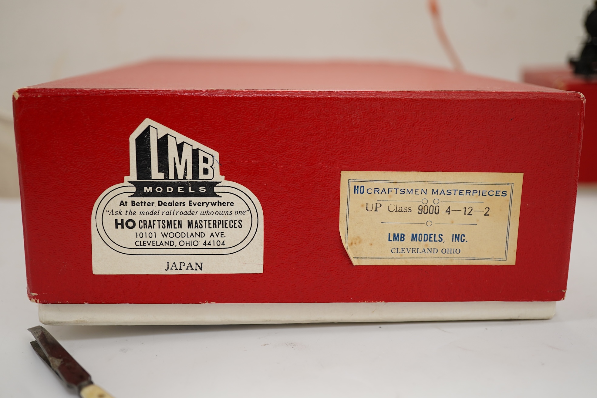 Two boxed HO gauge Union Pacific locomotives; an LMB Models model of Class 9000, 9000, 4-12-2 locomotive with bogie tender, together with another Japanese brass model of 4-4-2, 3300, locomotive with bogie tender, both po